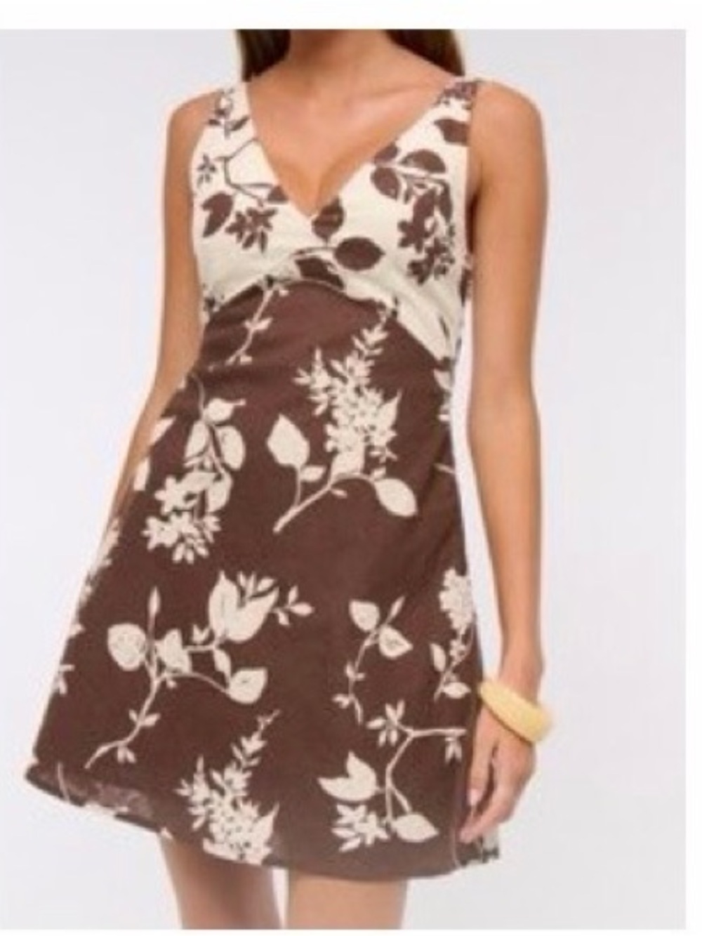 Abercrombie & Fitch Brown and Cream Floral Mini Dress